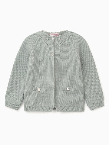 baby roseta cardigan sage green