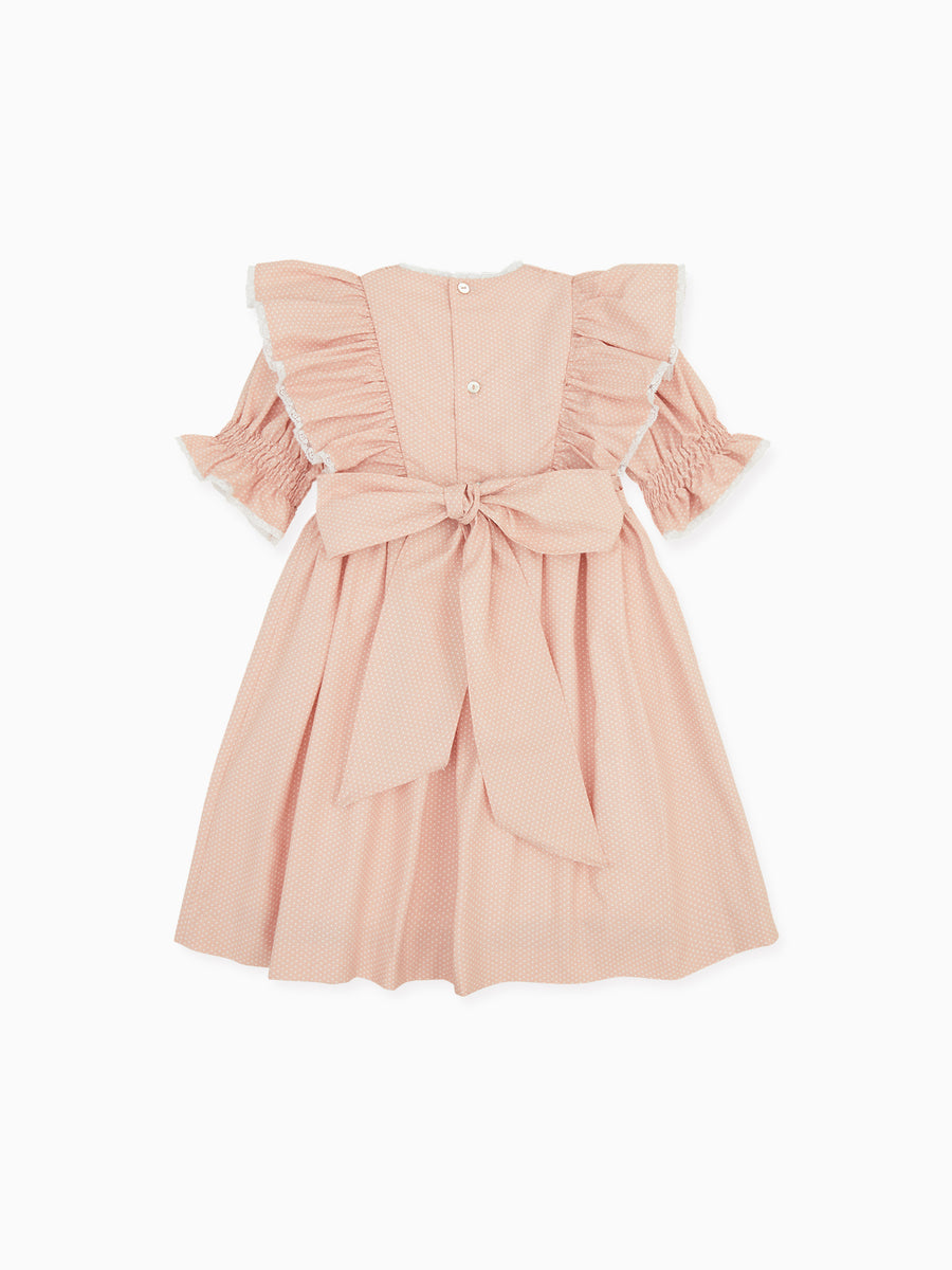vinta smock dress pink polkadot