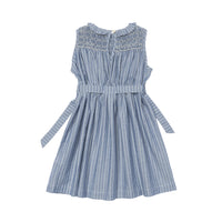 nora dress chambray stripe