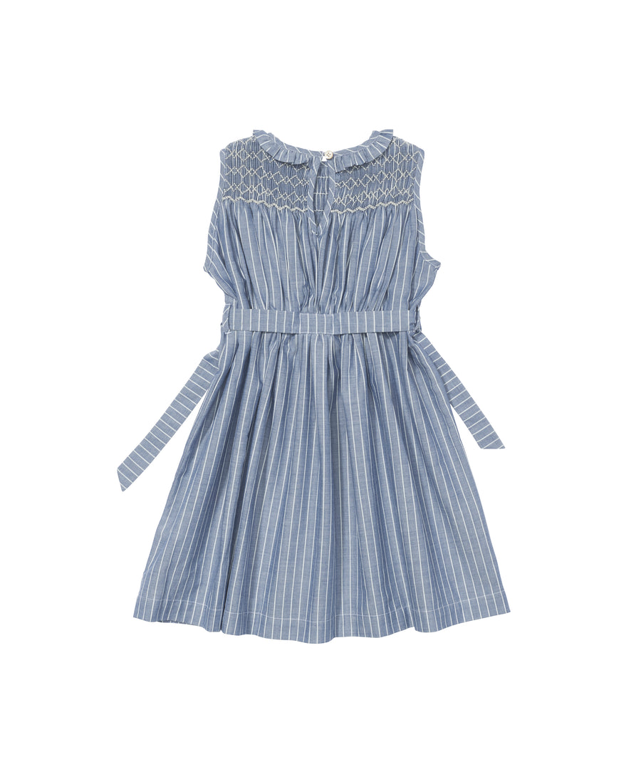 nora dress chambray stripe