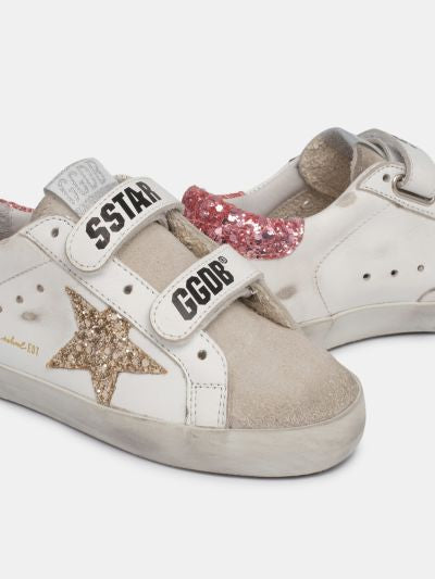 old school sneakers gold pink
