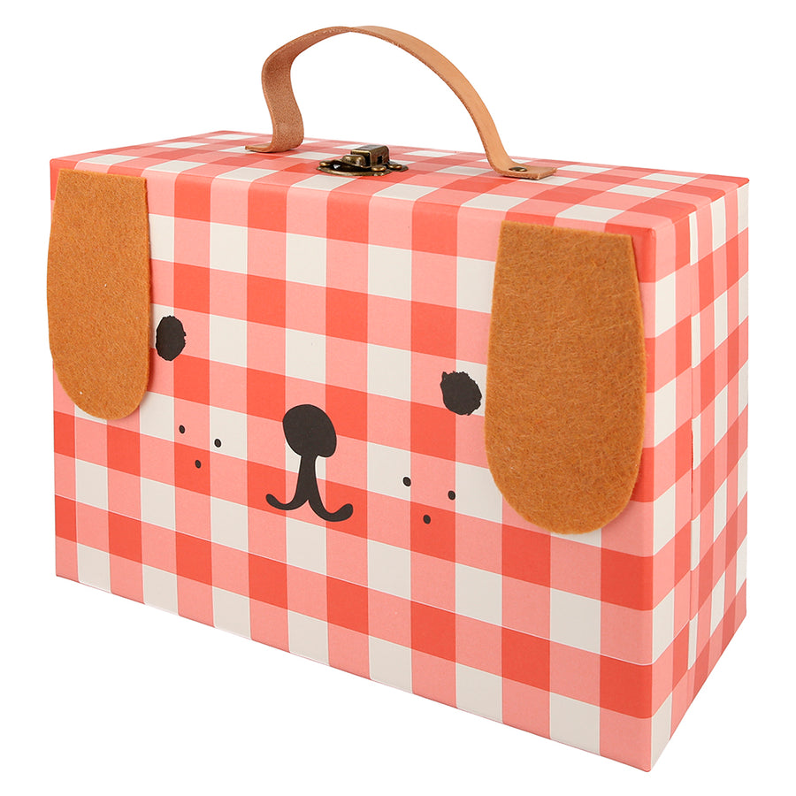 wooden dog advent calendar suitcase