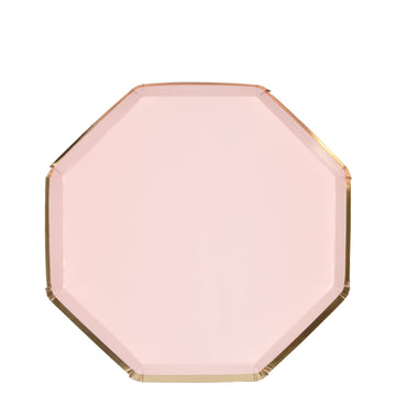 small dusty pink octagonal plate