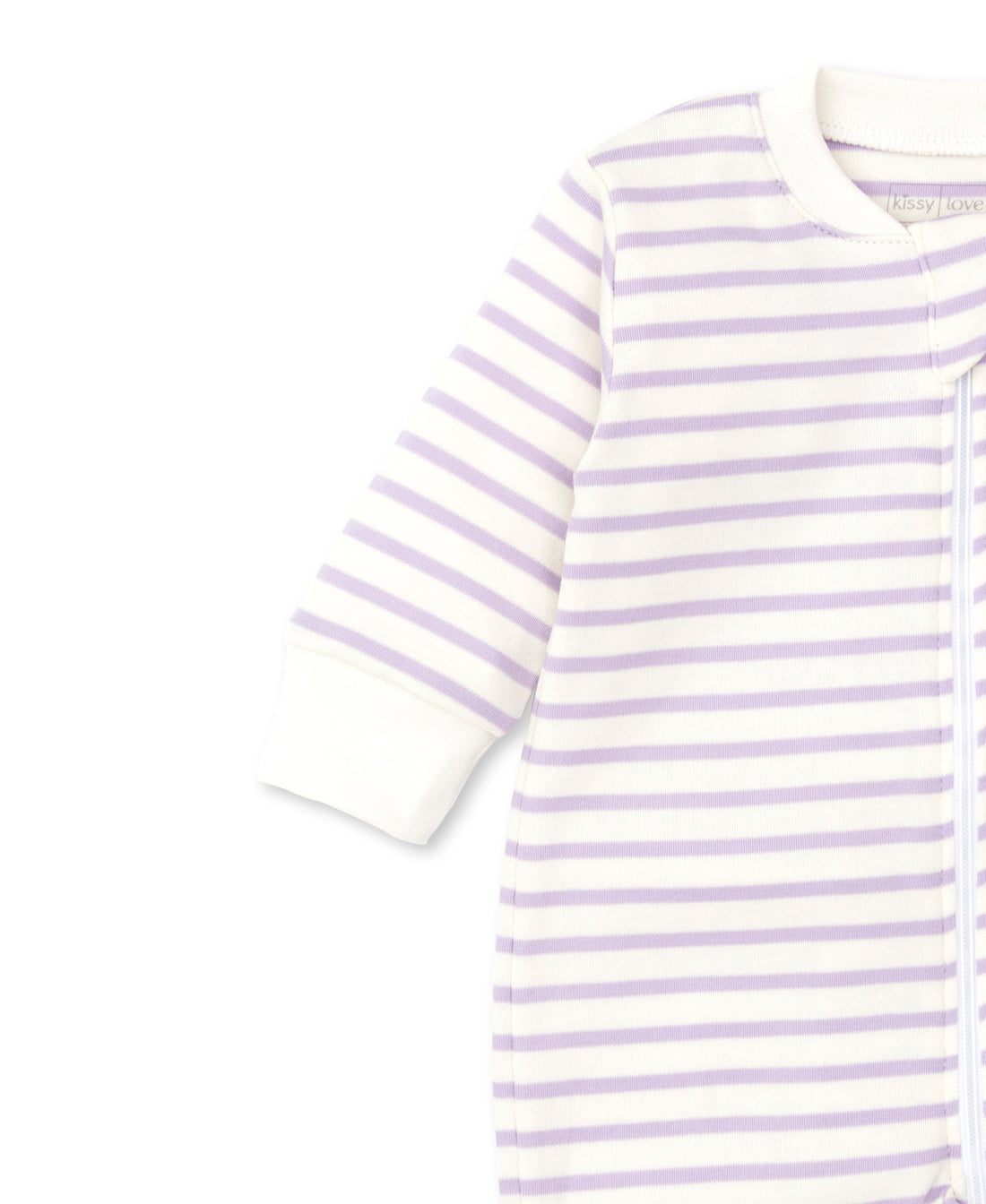 footie onesie lilac stripe