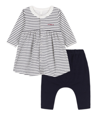 ls stripe dress w/legging