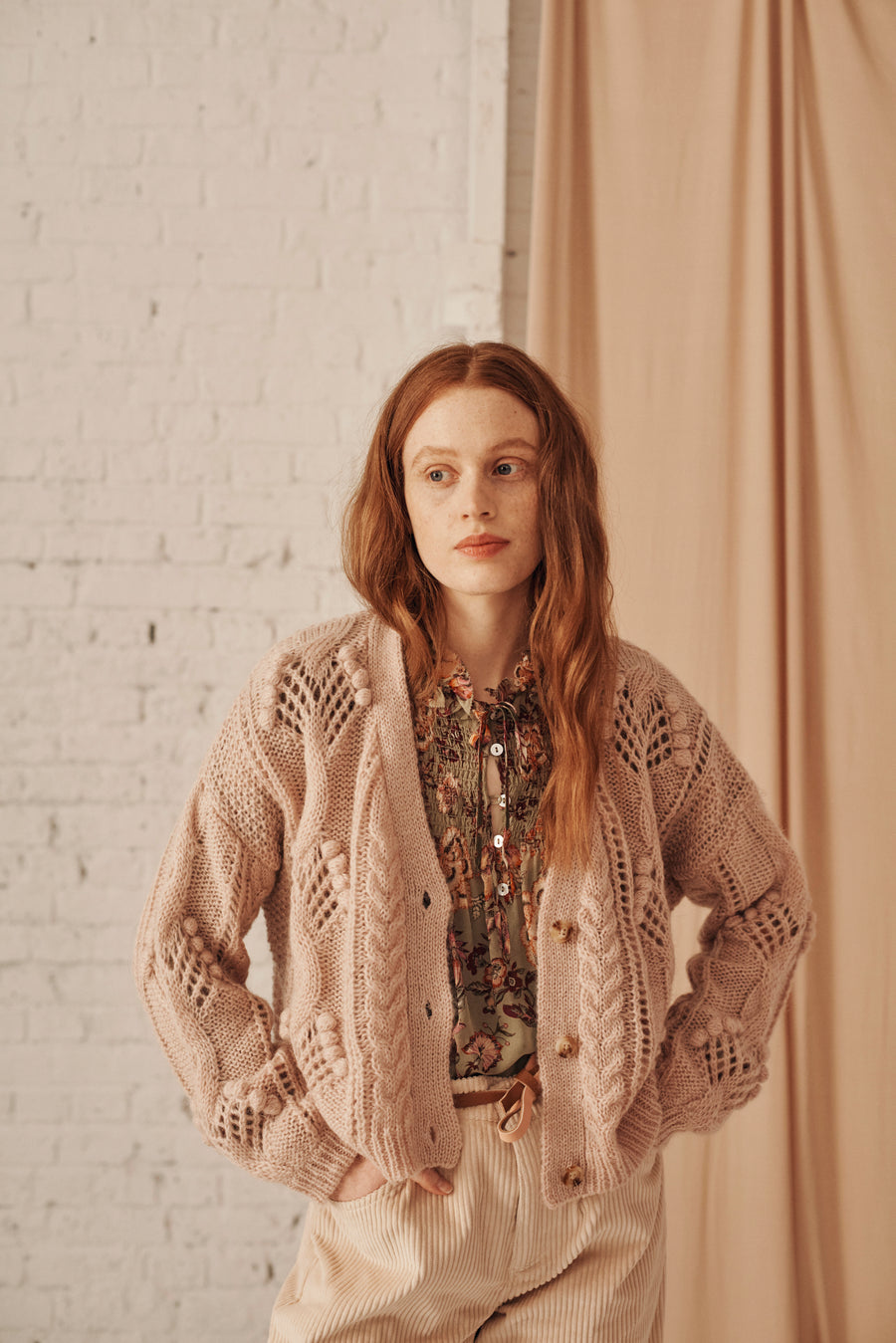 women's sama cardigan blush