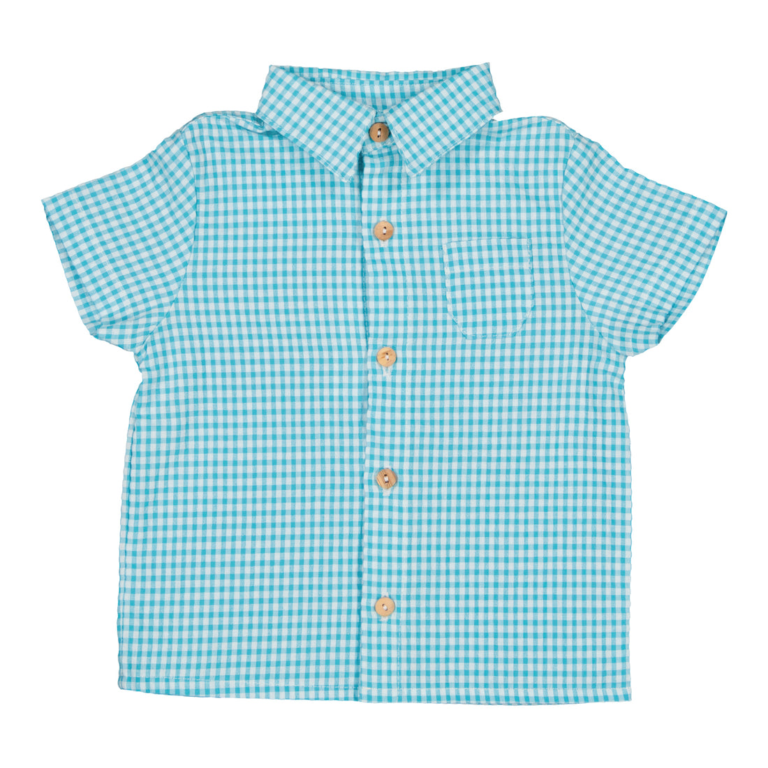 baby marcel shirt aqua gingham