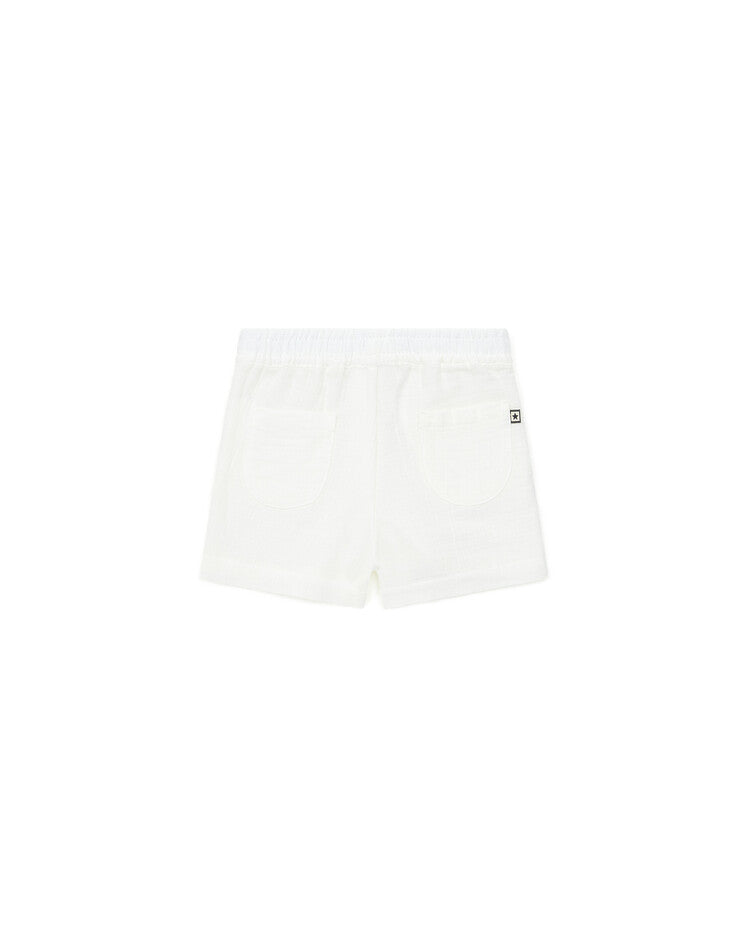 seersucker cotton shorts white
