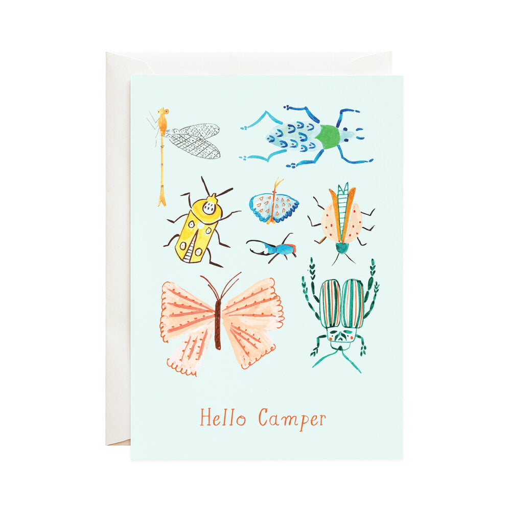 look, a dragonfly! greeting card