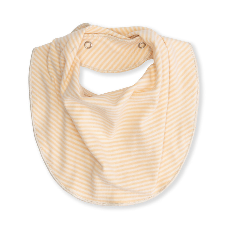 baby bib striped apricot cream