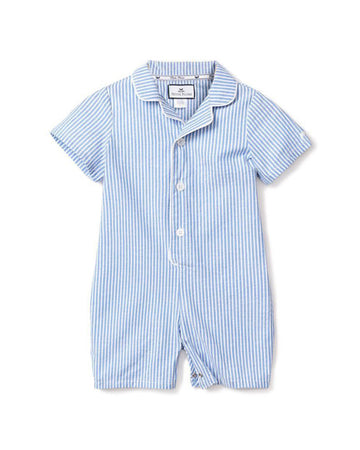 baby seersucker classic romper french blue