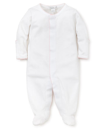 baby kissy basic footie white pink