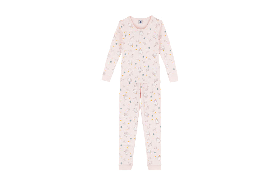tulle loungewear ls ballerina print top and pants