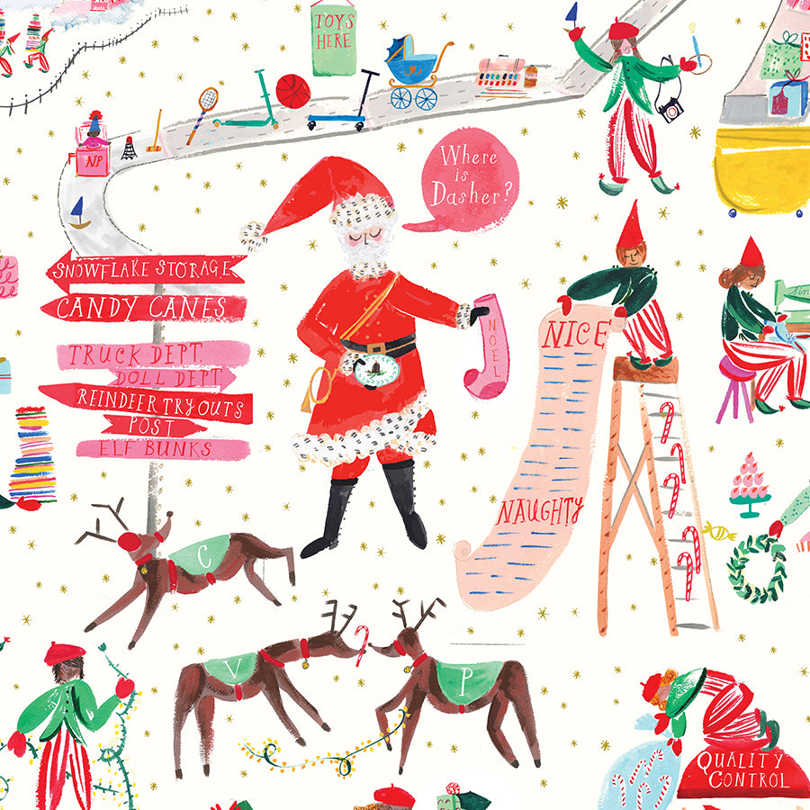 north pole headquarters holiday gift wrap