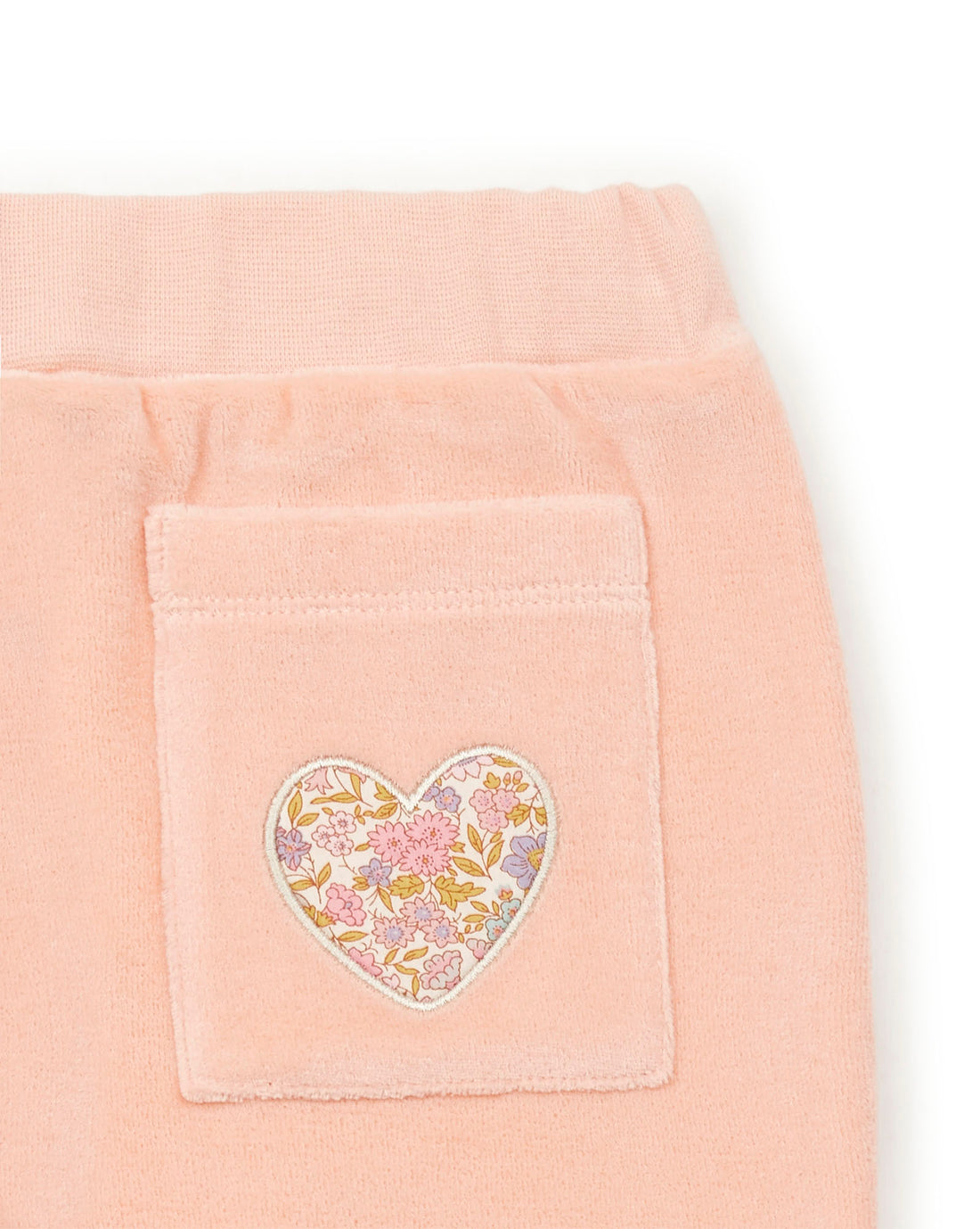 girls velvet logo pant