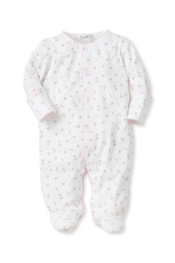 garden roses print footie