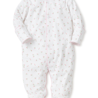 garden roses print footie