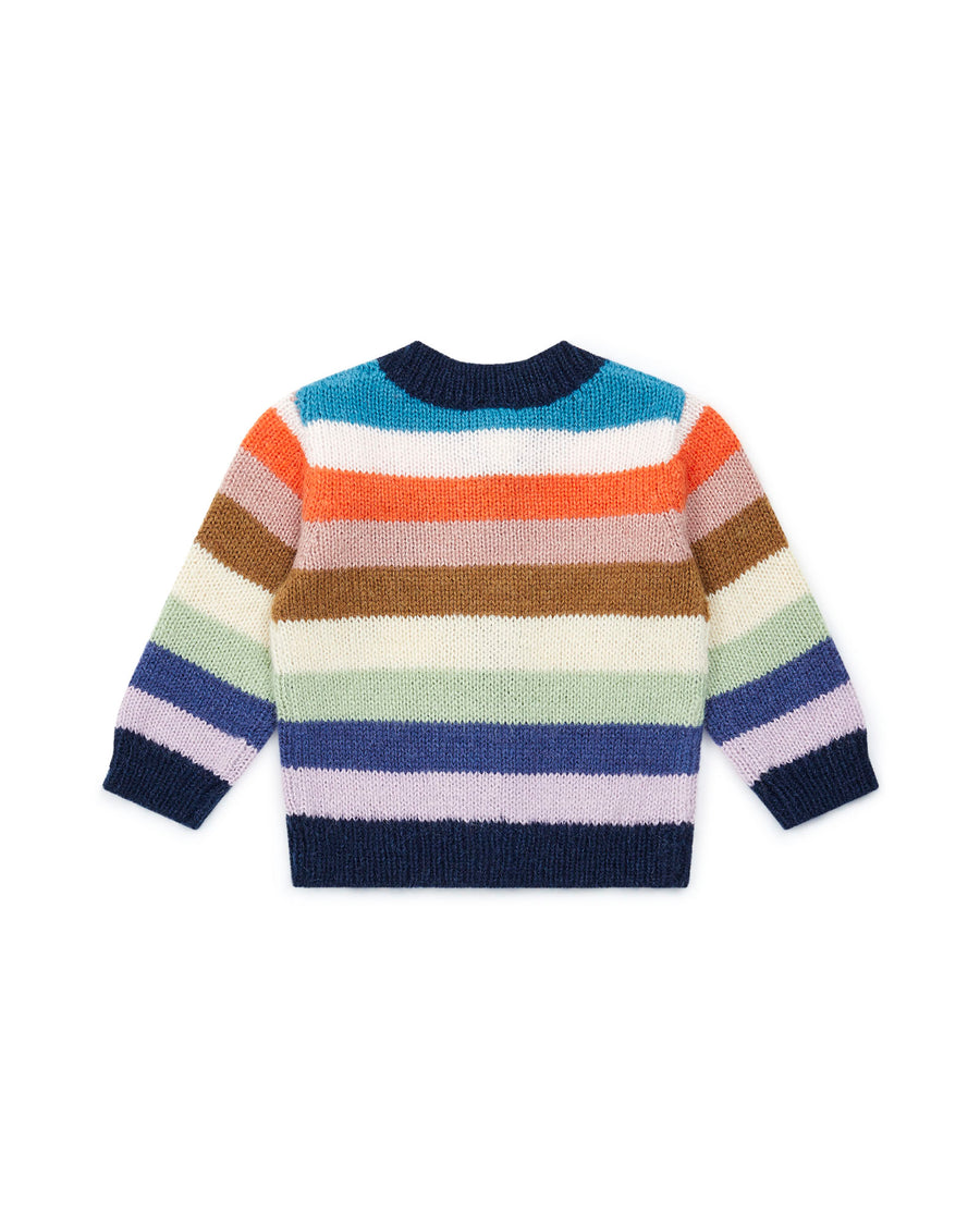 baby striped heart cardigan multi