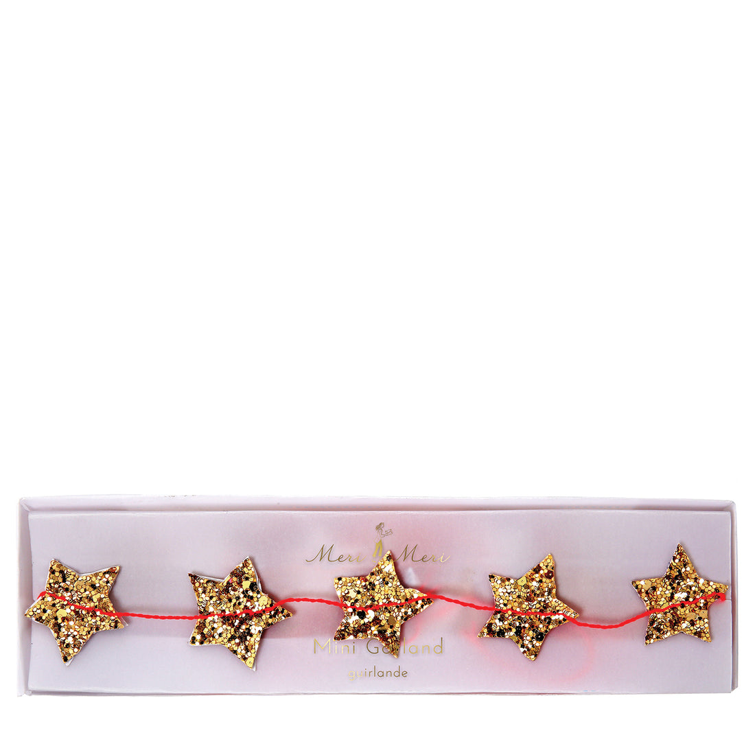mini gold star garland