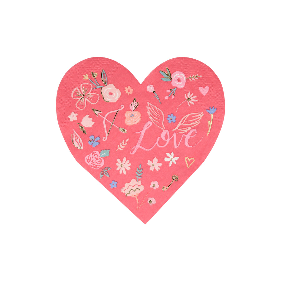 heart printed napkins