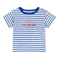 ss striped tee w/logo