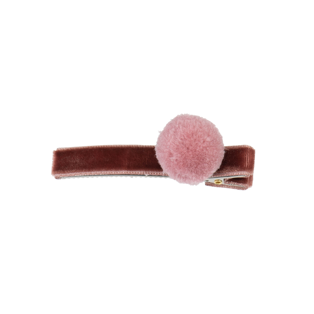 pom pom alligator clip soft pink