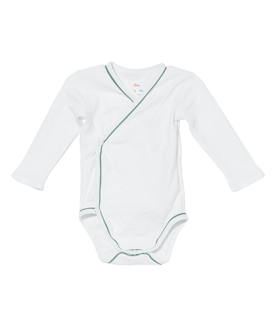 baby crossbody onesie seafoam