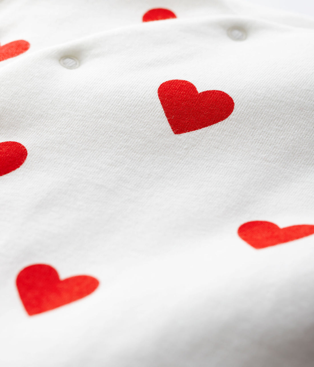 baby ls heart print side snap romper