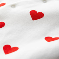 baby ls heart print side snap romper