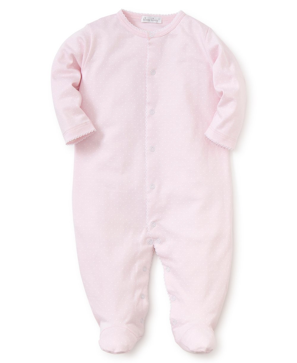 kissy polka dot footie