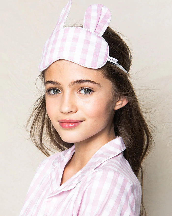 gingham bunny eye mask pink