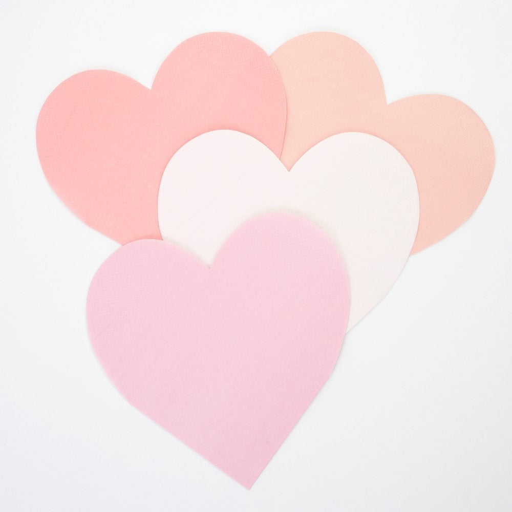 large pink heart napkins