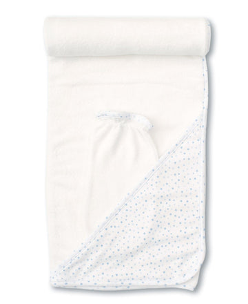 star printed towel and washing mitt duo
