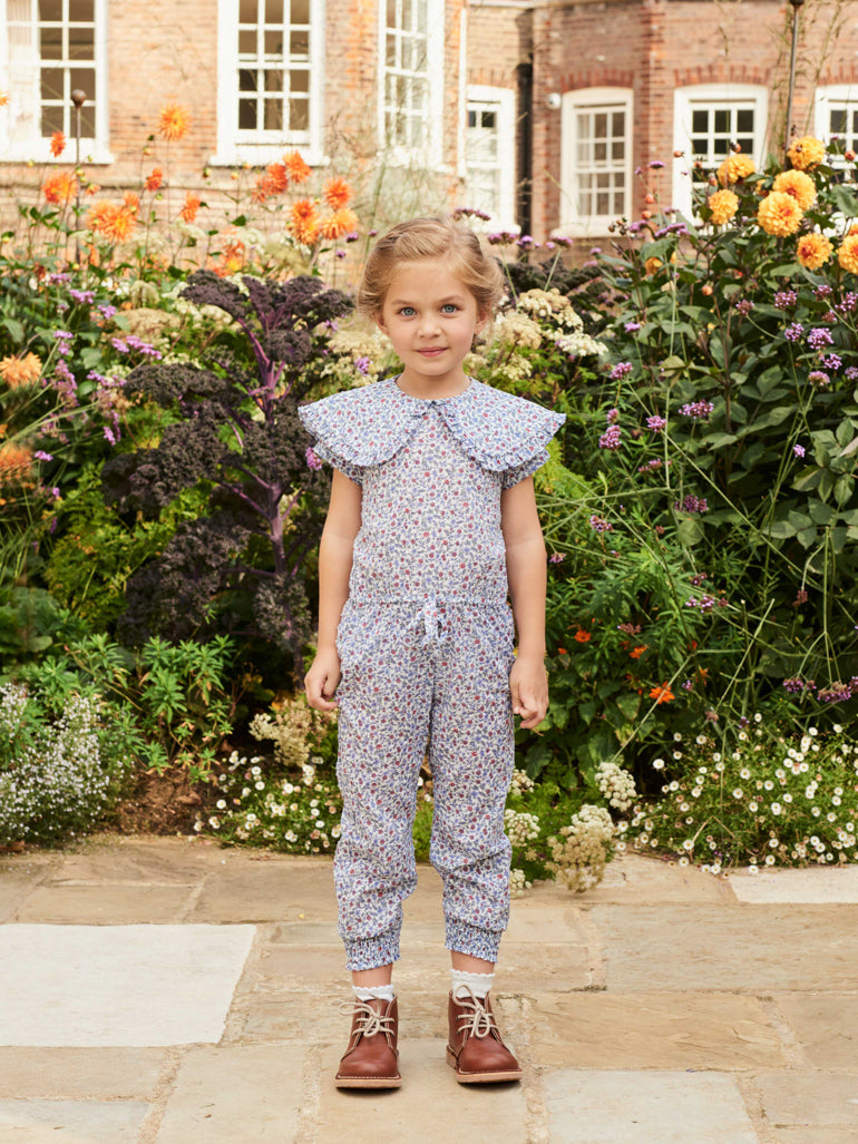 lila playsuit blue floral