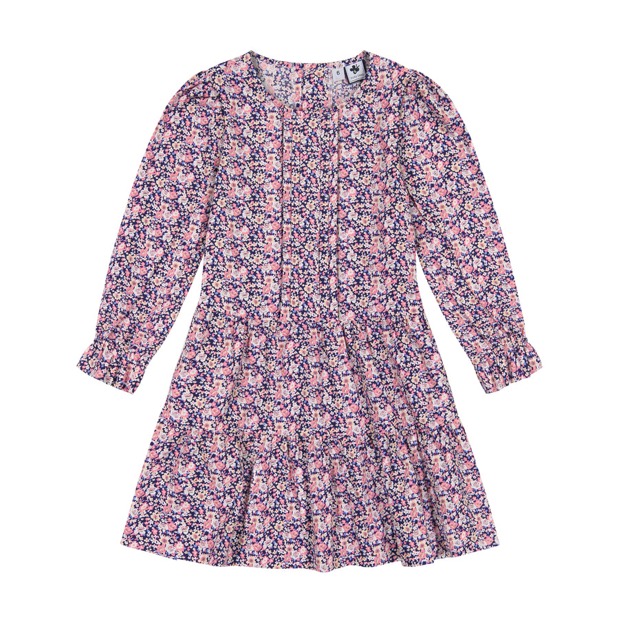 poppy dress pink navy floral