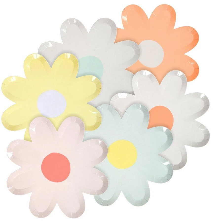 pastel daisy plates