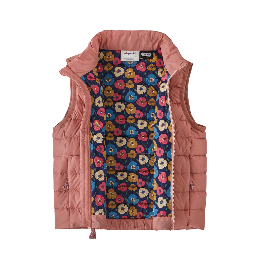 baby down vest sunfade pink