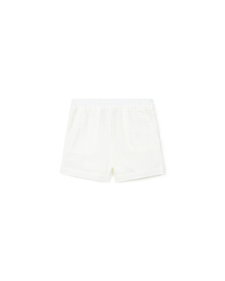 seersucker cotton shorts white