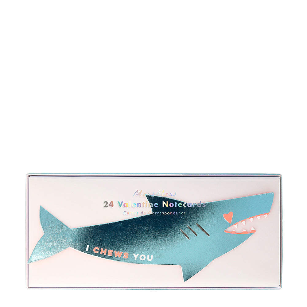 shark sticker valentine card set