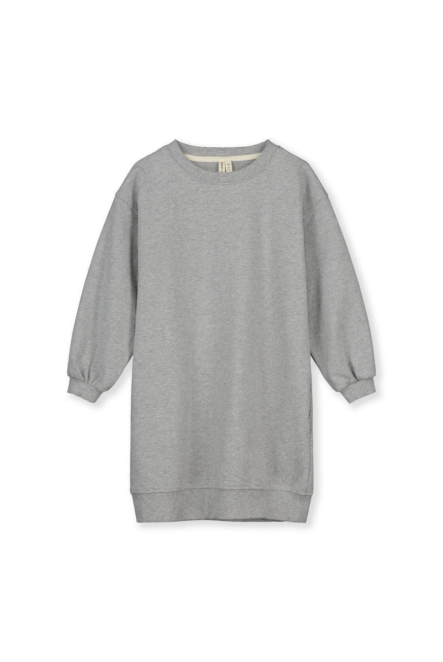 dropped shoulder dress grey melange