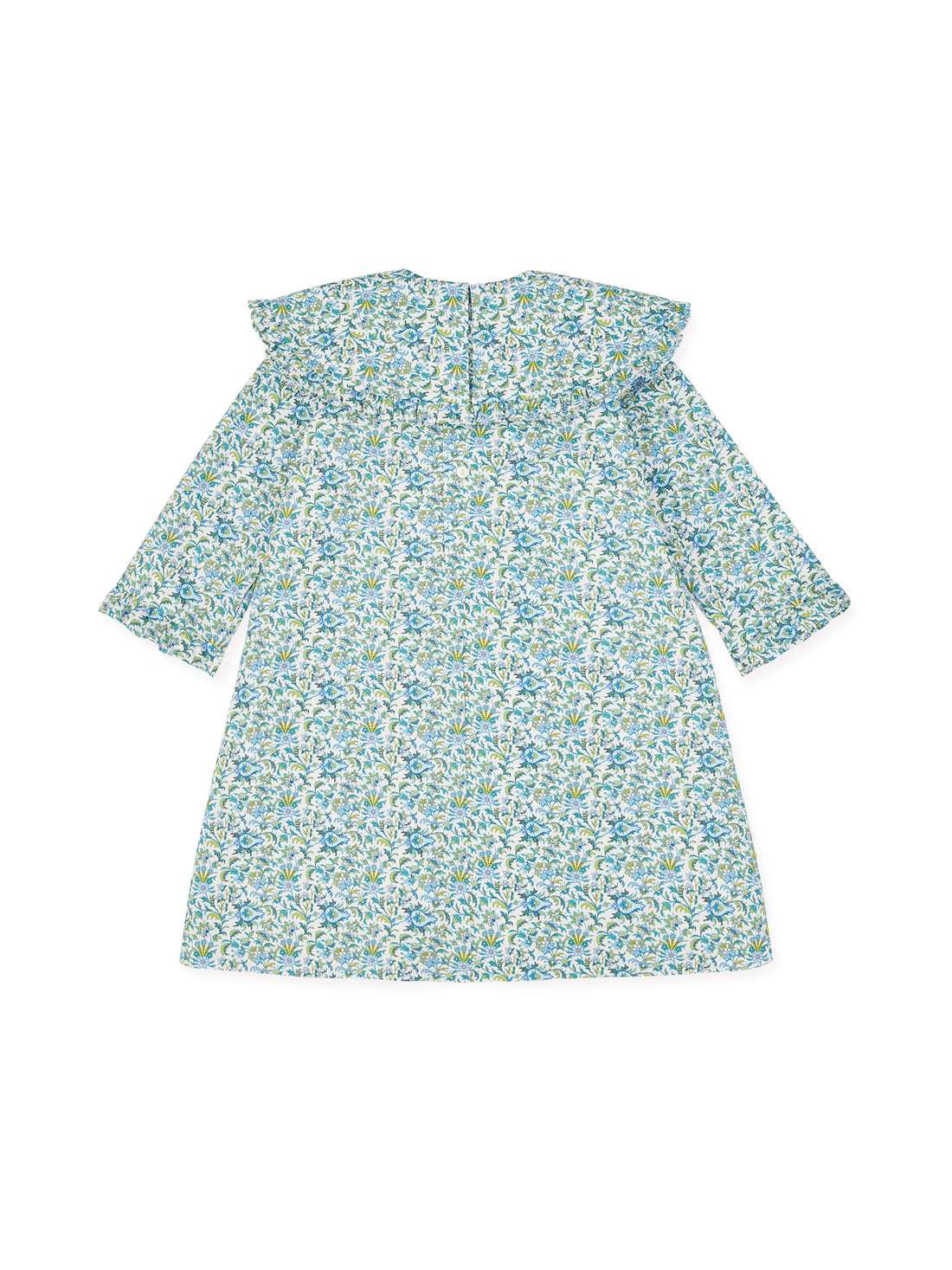 marta smock dress blue floral - La Coqueta