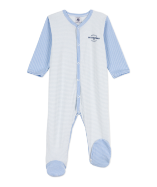 front snap stripe logo footie