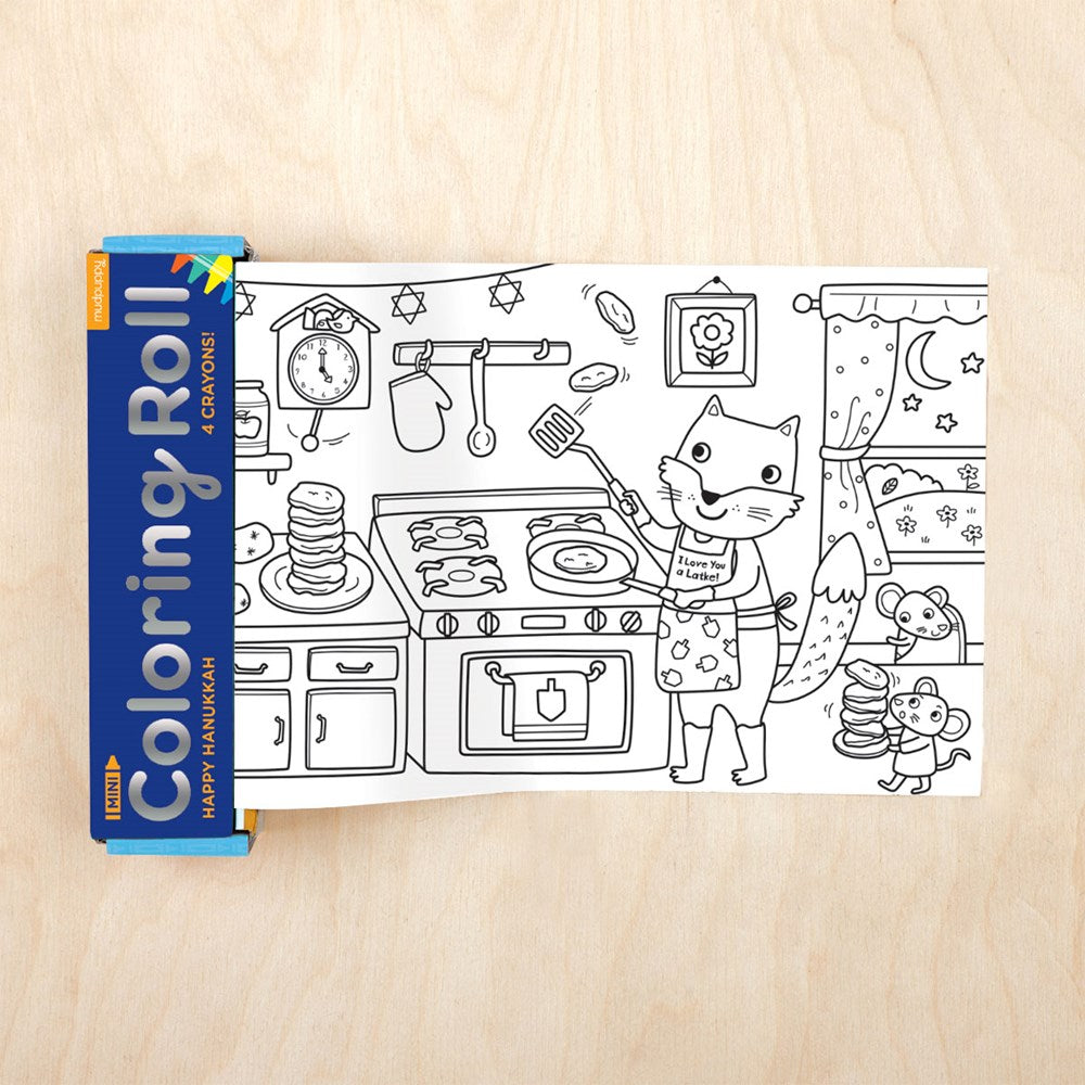 happy hanukkah coloring roll