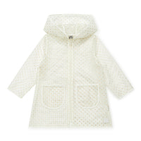 girls raincoat gold dots