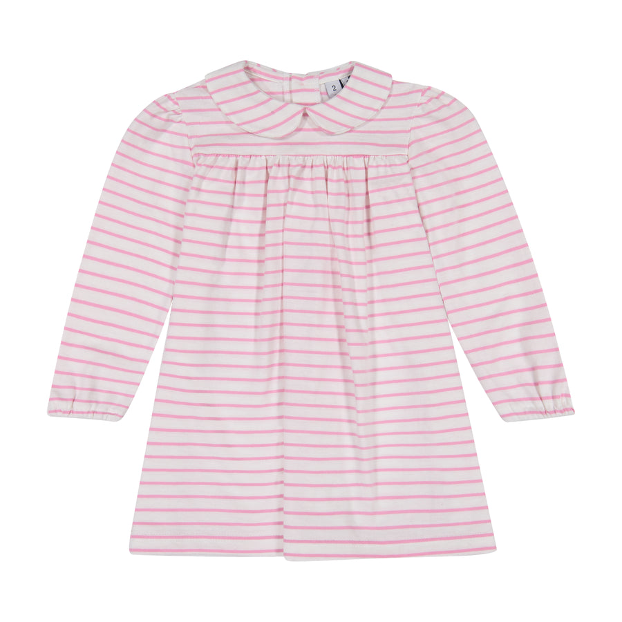 baby ginny dress pink white stripe