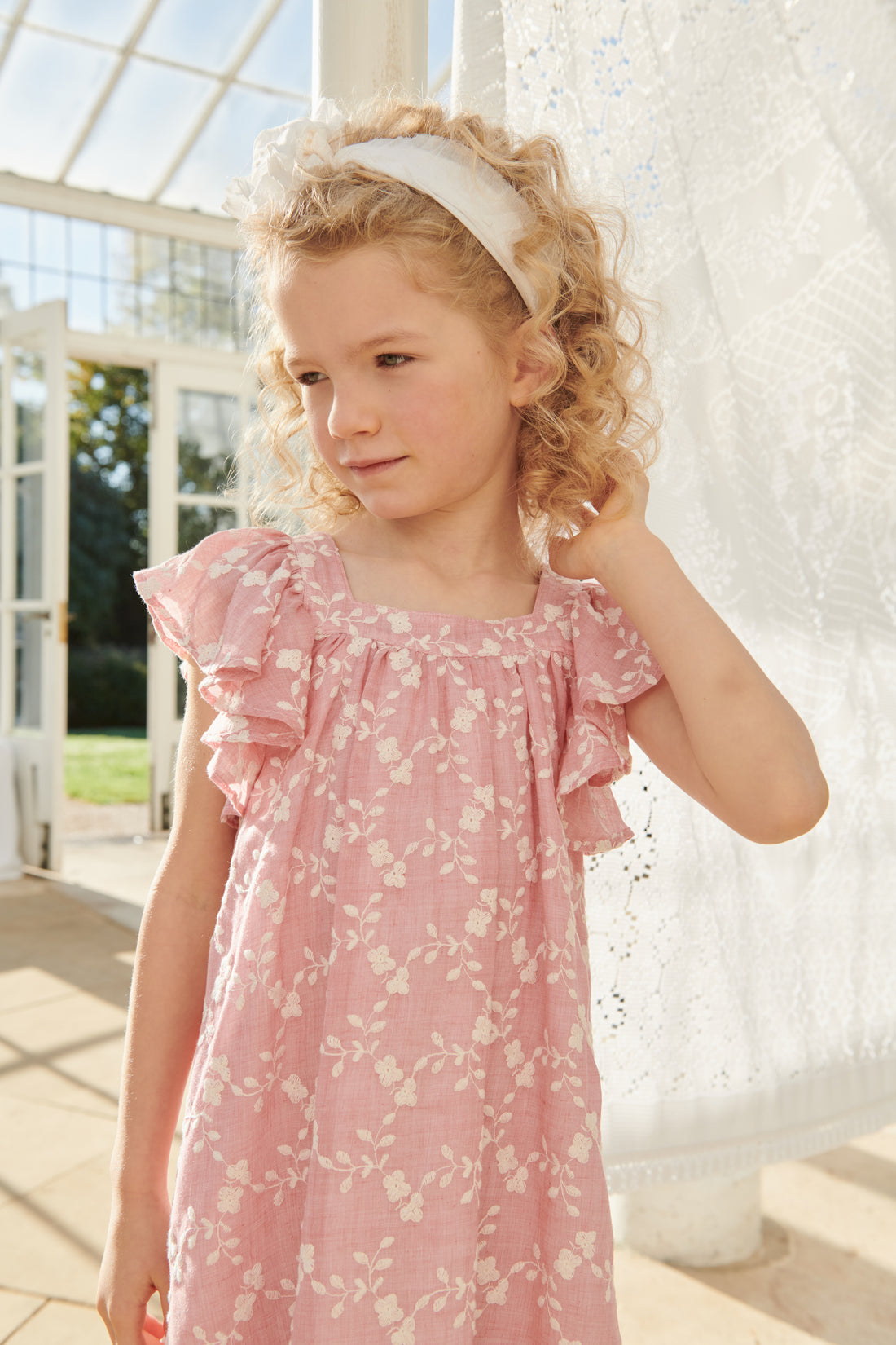 girls ocra dress pink