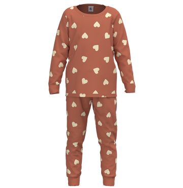 baby heart print ls loungewear clay