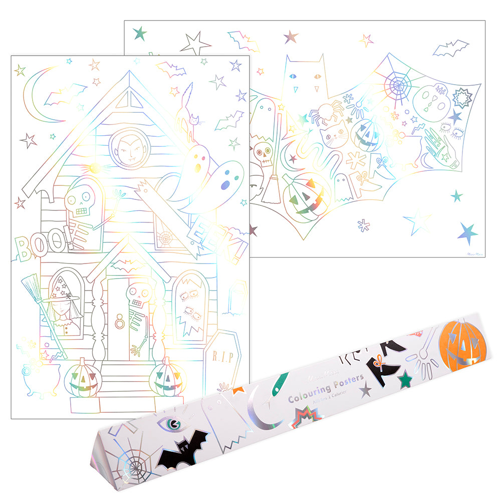 halloween colouring posters