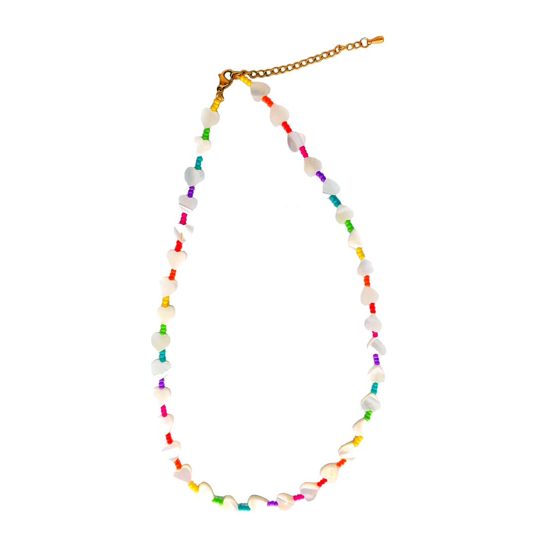 rainbow heart necklace