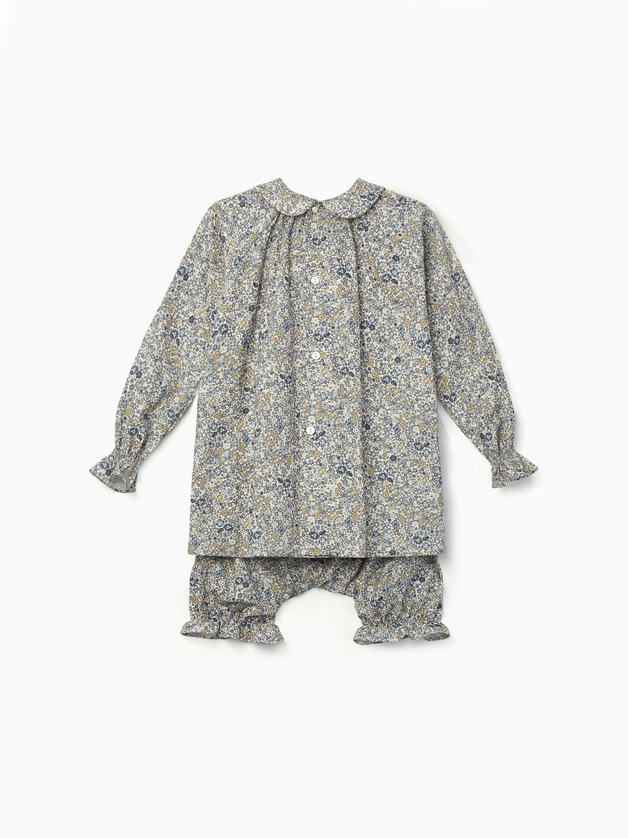 baby anais smock set blue floral